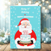 Happy Merry 75th Birthday Kerstman Kaart