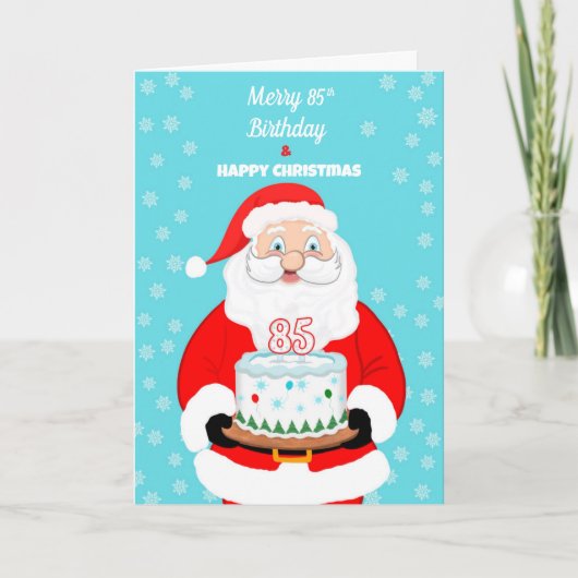 Happy Merry 85th Birthday Kerstman Kaart (Voorkant)