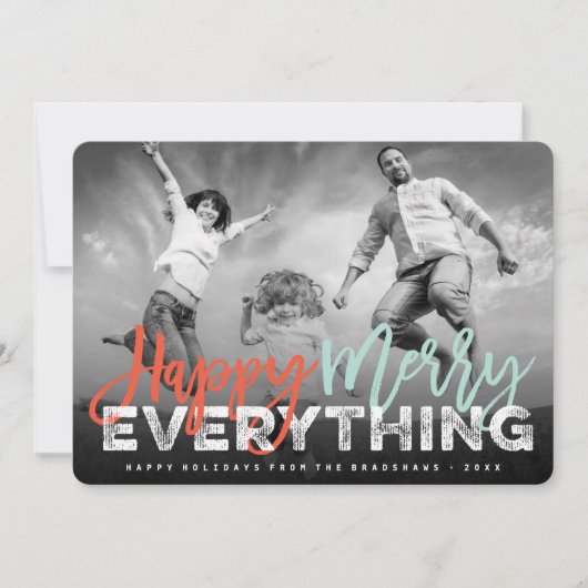 Happy Merry Alles van het Manuscript van de Borste Feestdagenkaart (Voorkant)