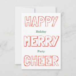 Happy Merry Cheer - 3x5 Uitnodiging voor een feest