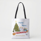 Happy & Merry Chrismukkah with Traditional Element Tote Bag (Voorkant)