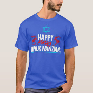 Happy Merry Hanukwanzmas joods Chanukah Dreidel H T-shirt
