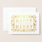 Happy Merry Holiday Folie Kaarten (Voorkant met envelop)