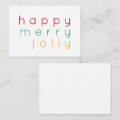 HAPPY MERRY JOLLY 3.5x2.5 Platte Kaart Notitiekaartje (Voorkant / Achterkant)