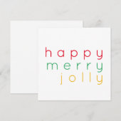 HAPPY MERRY JOLLY 5.25 Square Flat Kaart (Voorkant / Achterkant)