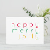 HAPPY MERRY JOLLY 5x7 Flat Kaart (Staand voorkant)