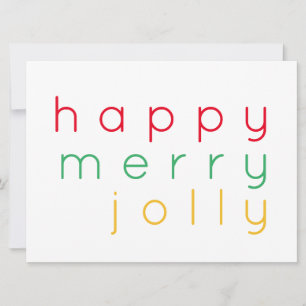 HAPPY MERRY JOLLY 6.5x8.75 Platte kerst Kaart