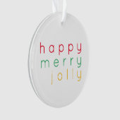 HAPPY MERRY JOLLY Acryl Circle Ornament (voorkant)