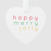 HAPPY MERRY JOLLY Acryl Heart Ornament (achterkant)
