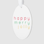 HAPPY MERRY JOLLY Acryl Ovaal Ornament (voorkant)