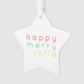 HAPPY MERRY JOLLY Acryl Star Ornament (voorkant)