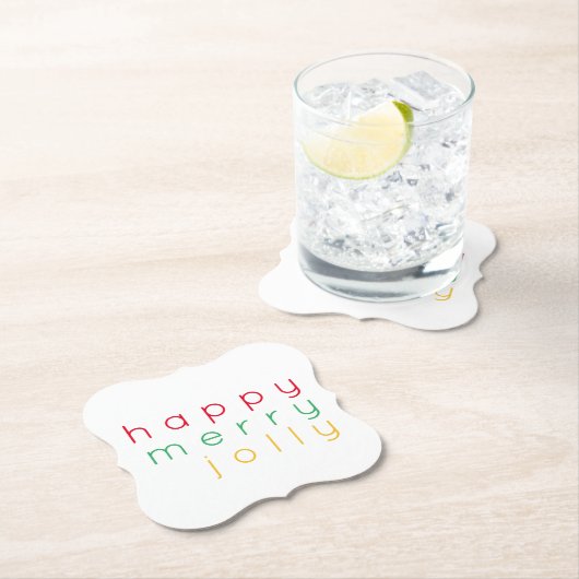 HAPPY MERRY JOLLY Bracket Papier Onderzetters (Insitu)