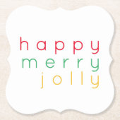 HAPPY MERRY JOLLY Bracket Papier Onderzetters (Voorkant)