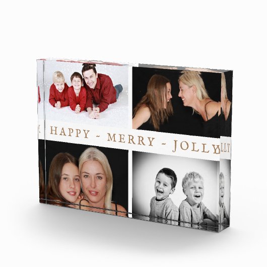 Happy Merry Jolly Family 4 Foto Collage Block (Rechts)