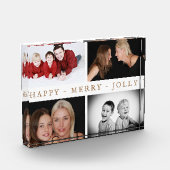 Happy Merry Jolly Family 4 Foto Collage Block (Links)