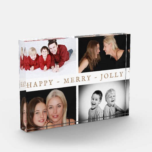 Happy Merry Jolly Family 4 Foto Collage Block (Links)