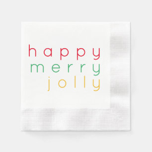 HAPPY MERRY JOLLY Gecoineerde Cocktail Papier Serv Servet