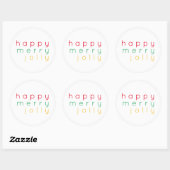 HAPPY MERRY JOLLY Grote Ronde Stickers (Vel)