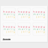 HAPPY MERRY JOLLY Grote Vierkante Stickers (Vel)