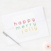 HAPPY MERRY JOLLY Grote Vierkante Stickers (Envelop)