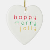 HAPPY MERRY JOLLY Keramisch Hart Ornament (Rechts)