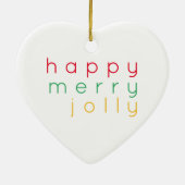 HAPPY MERRY JOLLY Keramisch Hart Ornament (Achterkant)