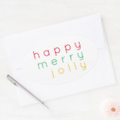 HAPPY MERRY JOLLY Oval Stickers (Envelop)
