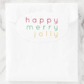 HAPPY MERRY JOLLY Oval Stickers (Tas)