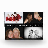 Happy Merry Jolly Photo Collage Holiday Block Fotoblokken (Voorkant)