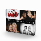 Happy Merry Jolly Photo Collage Holiday Block Fotoblokken (Rechts)