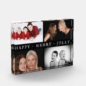 Happy Merry Jolly Photo Collage Holiday Block Fotoblokken (Links)