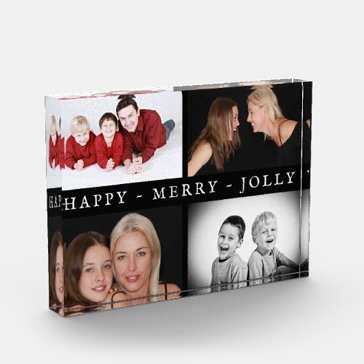 Happy Merry Jolly Photo Collage Holiday Block Fotoblokken (Links)