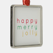 HAPPY MERRY JOLLY Premium Square Ornament (Rechts)