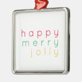 HAPPY MERRY JOLLY Premium Square Ornament (Links)