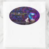 Happy Merry kerst Ovale Sticker (Tas)