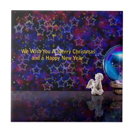 Happy Merry kerst Tegeltje (Voorkant)