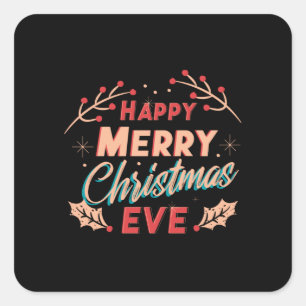 Happy Merry-kerstmis Vierkante Sticker