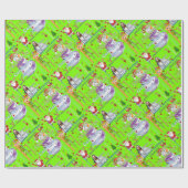 Happy Merry kerstwrapping Paper Jesus Santa Cadeaupapier (Vlak)