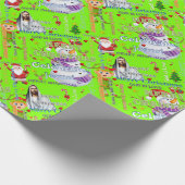 Happy Merry kerstwrapping Paper Jesus Santa Cadeaupapier (Hoek)