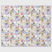 Happy Merry kerstwrapping Paper Jesus Santa Cadeaupapier (Vlak)