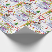 Happy Merry kerstwrapping Paper Jesus Santa Cadeaupapier (Hoek)