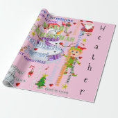 Happy Merry kerstwrapping Paper Jesus Santa Cadeaupapier (Uitgerold)