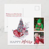 Happy Merry Kinder Family Feestdagenkaart (Voorkant / Achterkant)