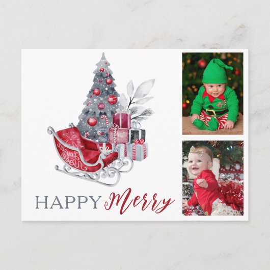 Happy Merry Kinder Family Feestdagenkaart (Voorkant)