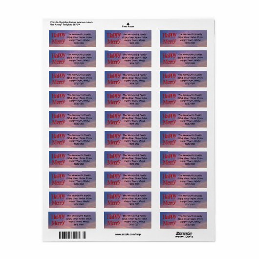 Happy Merry Return Address Labels van RoseWrites (Full Sheet)