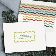 Happy Merry Wavy Self-Addressed Christmas Envelope
