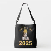 Happy Mew Jaar 2025 Crossbody Tas (Achterkant)