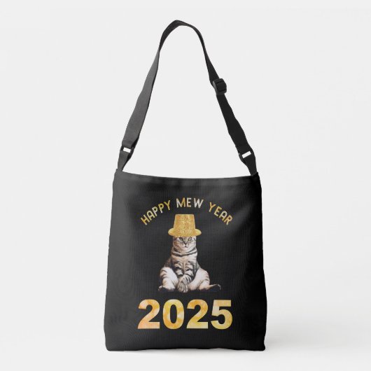 Happy Mew Jaar 2025 Crossbody Tas (Achterkant)