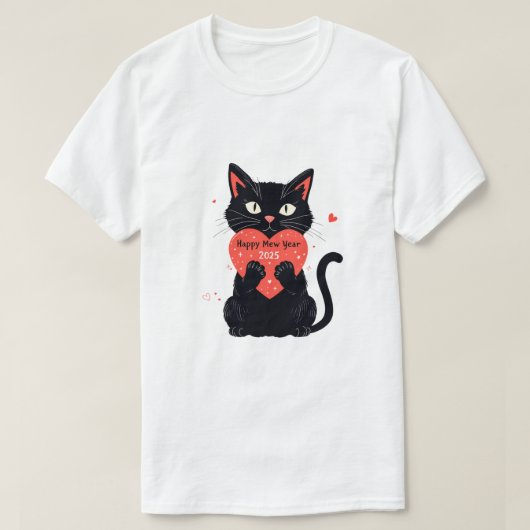 Happy mew jaar 2025 grappig kat nieuw jaar t-shirt (Design voorkant)