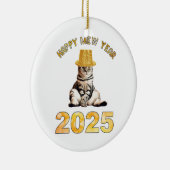 Happy Mew Jaar 2025 Keramisch Ornament (Rechts)
